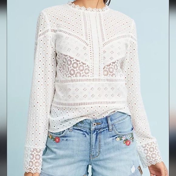 James Coviello Tops - Anthropologie x James Coviello Burnham Lace Top